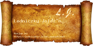 Ledniczky Jolán névjegykártya