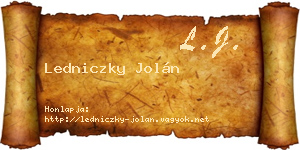 Ledniczky Jolán névjegykártya