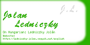 jolan ledniczky business card